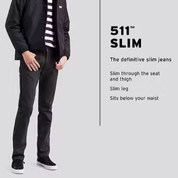 Levi's Men's 511 Slim Fit  Jean with Stretch Dark Wash Size 30x32 - Picture 9 of 9